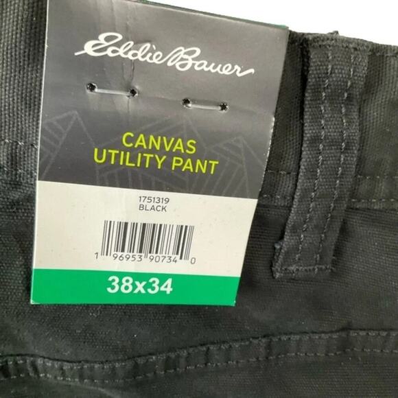 Eddie Bauer Men’s Canvas Utility Pants Stretch Straight Leg 38 X 34 NWT - Picture 4 of 11
